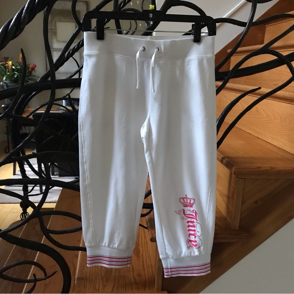 White Kids Bottoms with Pink Accents